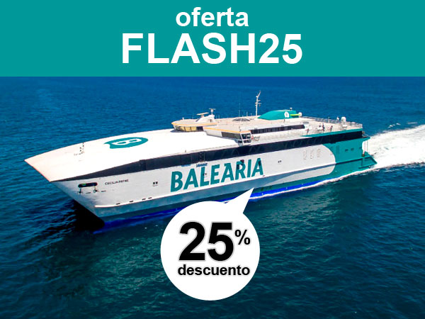 Balearia 15 por ciento de descuento en la ruta en ferry Mallorca Denia con el código VIAJA15