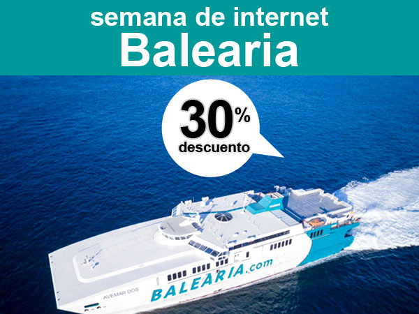 Balearia 30 por ciento de descuento en Denia Ibiza, oferta para viajar en verano