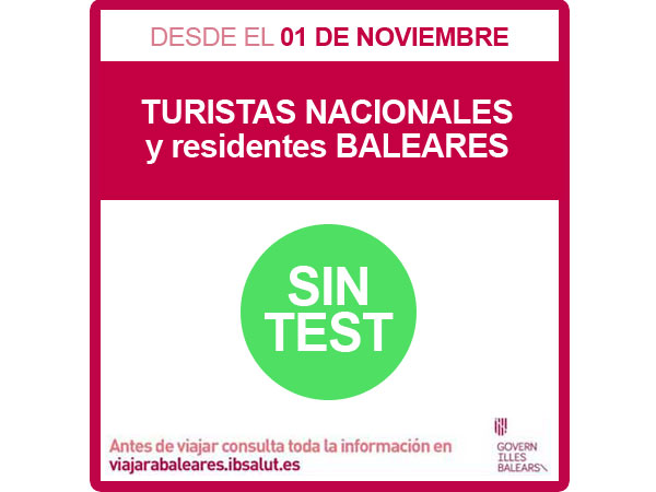 Covid 19: información para viajar a Baleares debido a las restricciones de movimiento, certificados de vacunación, pcr y test rápidos de antígenos