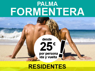 Oferta de excursión Palma Formentera 2022 desde 25 euros ida y vuelta en un día para residentes en Islas Baleares