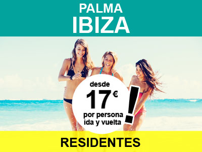 Oferta de excursión Palma Ibiza 2022 desde 17 euros ida y vuelta en un día para residentes en Islas Baleares