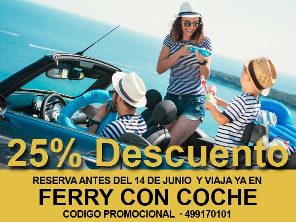 Tu coche con un 25 % de descuento en ferry Denia Formentera en Verano 2020