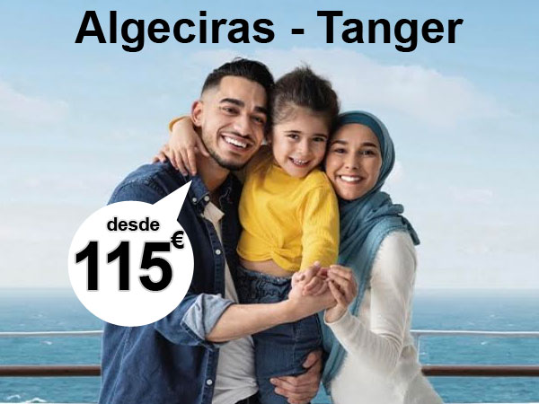 ferry Algeciras Tanger Med desde 115 euros con coche y 1 adulto en Balearia, sólo ida.