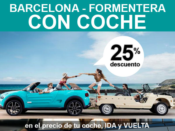 Oferta para viajar en el verano de 2023 con un 25% de descuento en el ferry Barcelona Formentera de Balearia con coche