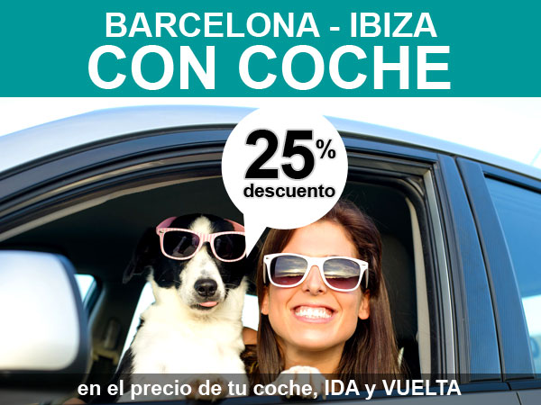 Oferta para viajar en el verano de 2023 con un 25% de descuento en el ferry Barcelona Ibiza de Balearia con coche