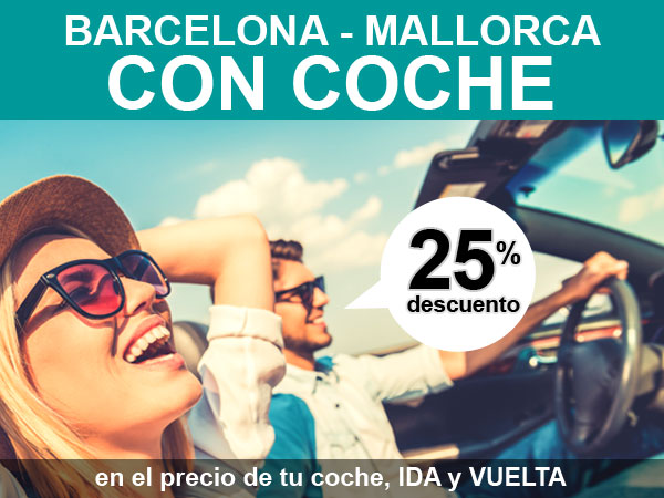 Oferta para viajar en el verano de 2023 con un 25% de descuento en el ferry Barcelona Mallorca de Balearia con coche