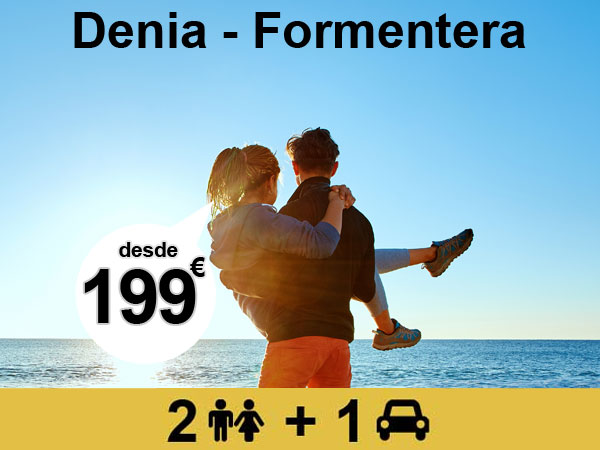 ferry Denia Formentera con coche y 2 adultos 199 euros con Balearia