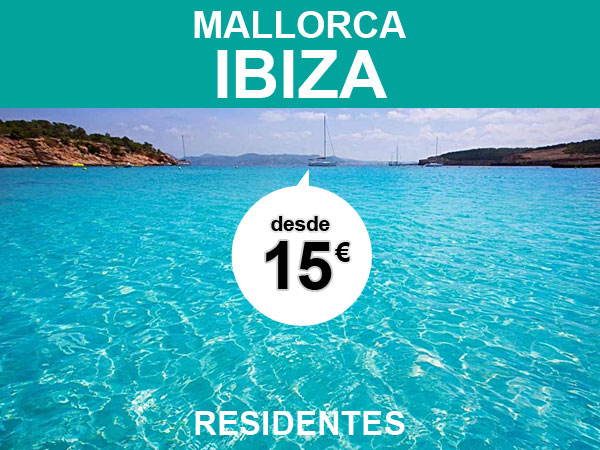 Disfruta de las playas y la fiesta en Ibiza con la oferta de Balearia con el descuento de residentes en Mallorca para viajar en el ferry Mallorca Ibiza desde 15 euros