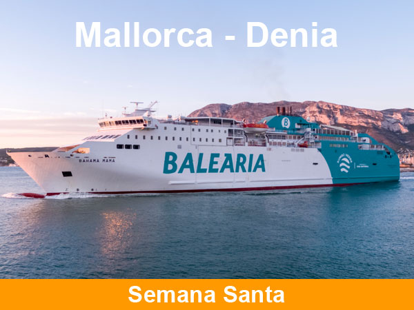 Horarios del ferry Mallorca Denia en Semana Santa